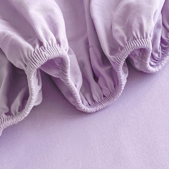 91家纺网 家纺一手货源 找家纺 涵宸家纺 2026新款全棉纯色单床笠-米兰 床笠-青紫