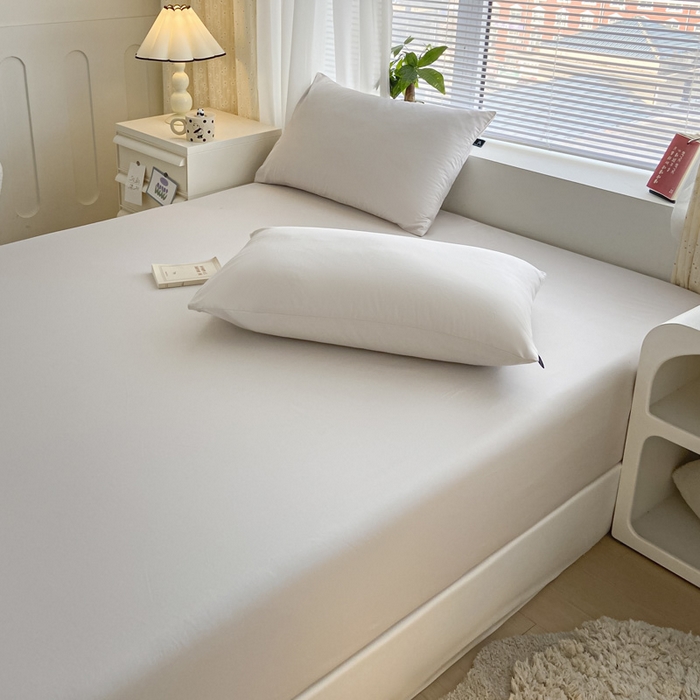 91家纺网 家纺一手货源 找家纺 涵宸家纺 2026新款全棉纯色单床笠-米兰 床笠-土灰