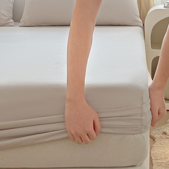 91家纺网 家纺一手货源 找家纺 涵宸家纺 2026新款全棉纯色单床笠-米兰 床笠-土灰