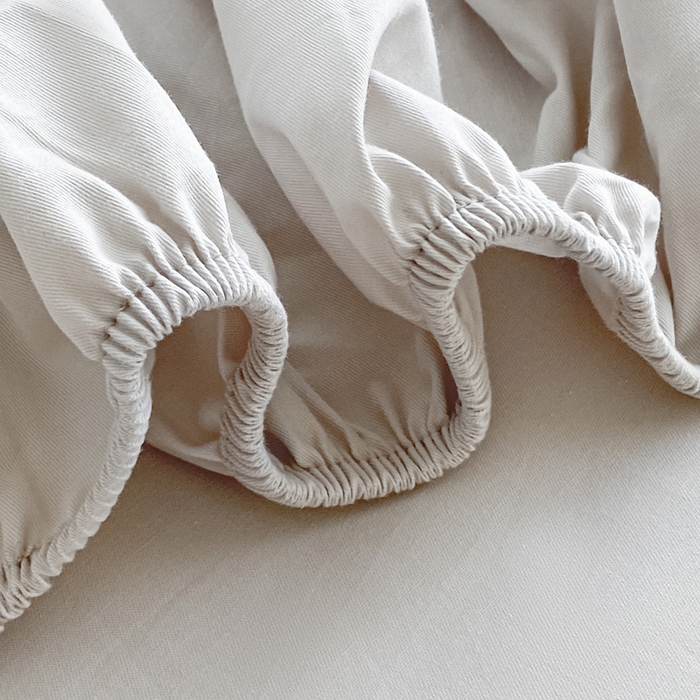 91家纺网 家纺一手货源 找家纺 涵宸家纺 2026新款全棉纯色单床笠-米兰 床笠-土灰