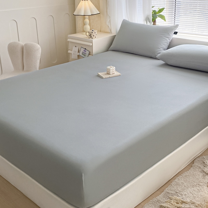 91家纺网 家纺一手货源 找家纺 涵宸家纺 2026新款全棉纯色单床笠-米兰 床笠-梧桐灰