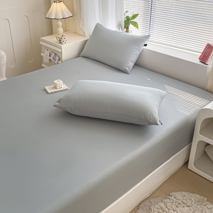 91家纺网 家纺一手货源 找家纺 涵宸家纺 2026新款全棉纯色单床笠-米兰 床笠-梧桐灰