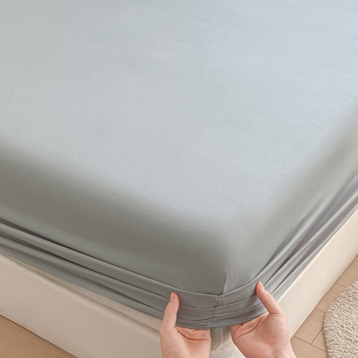 91家纺网 家纺一手货源 找家纺 涵宸家纺 2026新款全棉纯色单床笠-米兰 床笠-梧桐灰