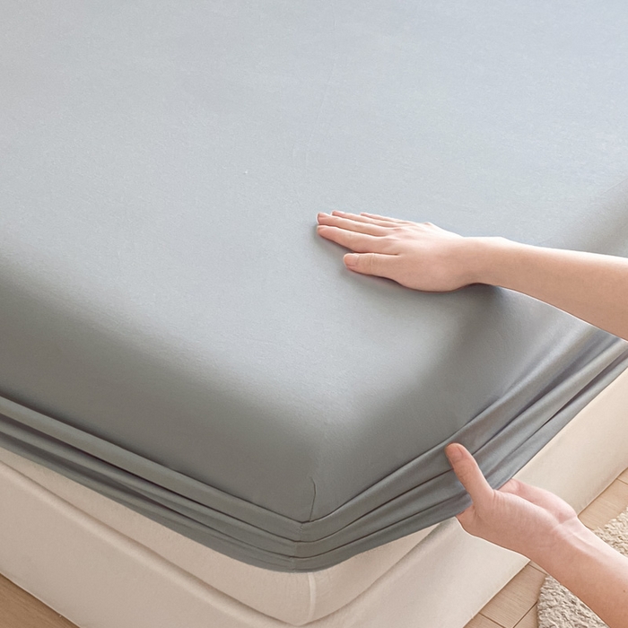 91家纺网 家纺一手货源 找家纺 涵宸家纺 2026新款全棉纯色单床笠-米兰 床笠-梧桐灰