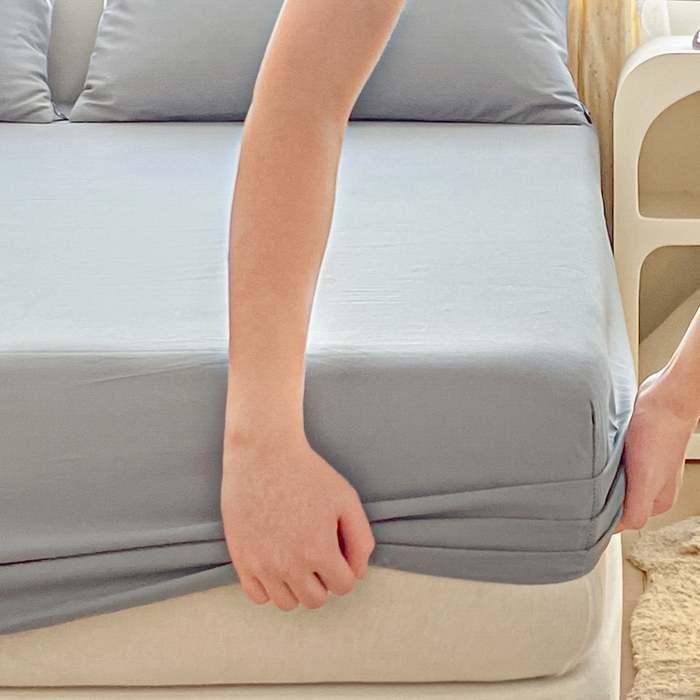 91家纺网 家纺一手货源 找家纺 涵宸家纺 2026新款全棉纯色单床笠-米兰 床笠-梧桐灰