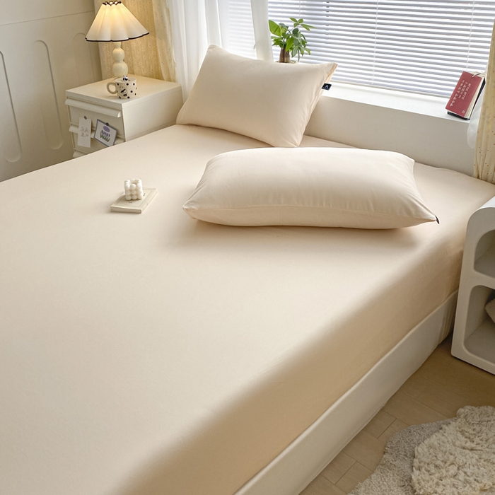 91家纺网 家纺一手货源 找家纺 涵宸家纺 2026新款全棉纯色单床笠-米兰 床笠-香槟金