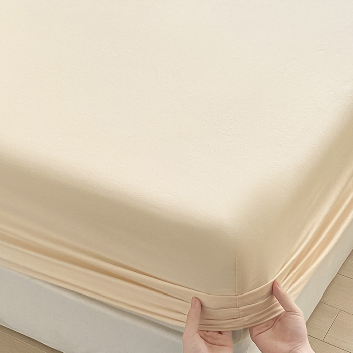 91家纺网 家纺一手货源 找家纺 涵宸家纺 2026新款全棉纯色单床笠-米兰 床笠-香槟金