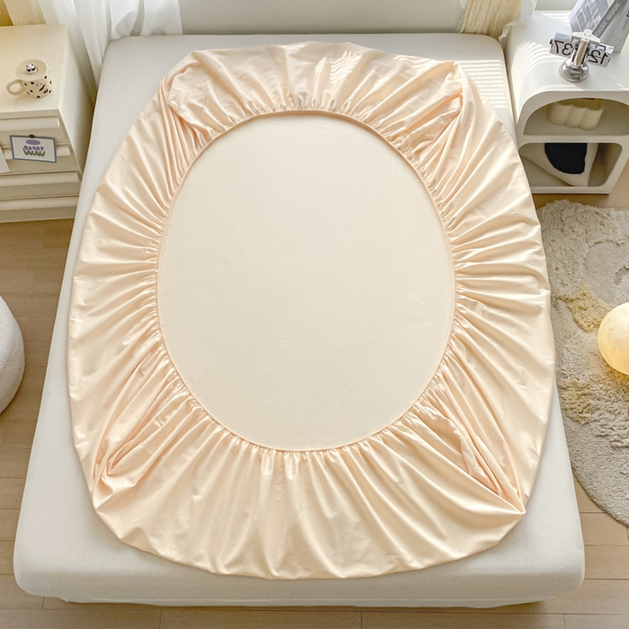 91家纺网 家纺一手货源 找家纺 涵宸家纺 2026新款全棉纯色单床笠-米兰 床笠-香槟金