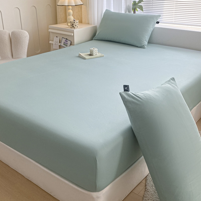 91家纺网 家纺一手货源 找家纺 涵宸家纺 2026新款全棉纯色单床笠-米兰 床笠-幸运兰