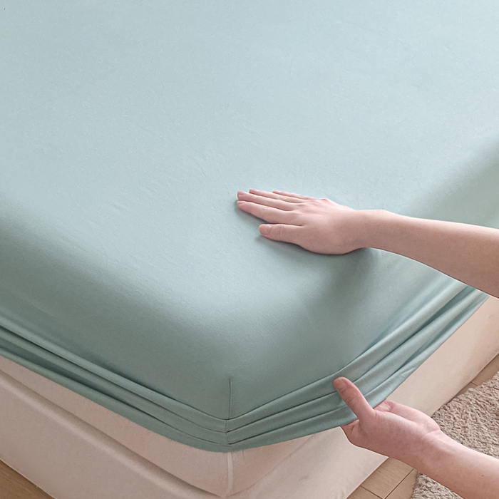 91家纺网 家纺一手货源 找家纺 涵宸家纺 2026新款全棉纯色单床笠-米兰 床笠-幸运兰