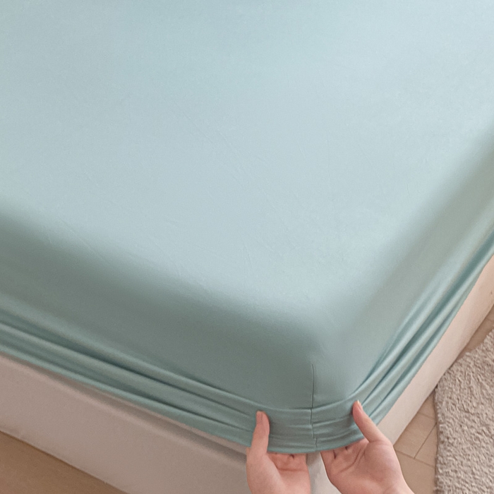 91家纺网 家纺一手货源 找家纺 涵宸家纺 2026新款全棉纯色单床笠-米兰 床笠-幸运兰