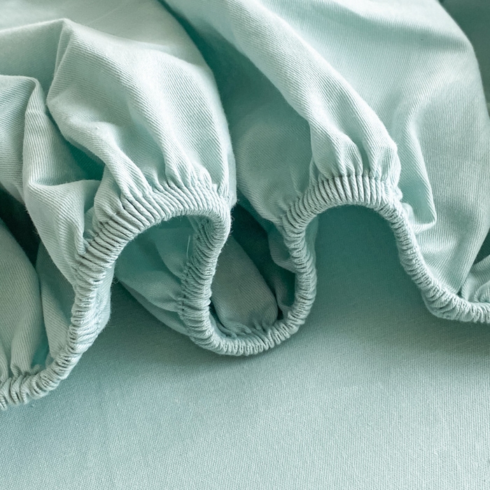 91家纺网 家纺一手货源 找家纺 涵宸家纺 2026新款全棉纯色单床笠-米兰 床笠-幸运兰