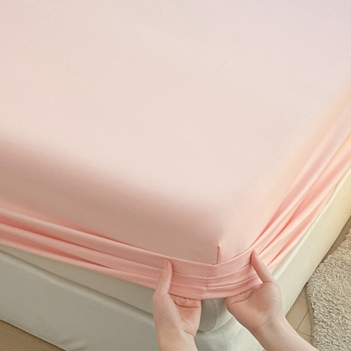 91家纺网 家纺一手货源 找家纺 涵宸家纺 2026新款全棉纯色单床笠-米兰 床笠-烟粉