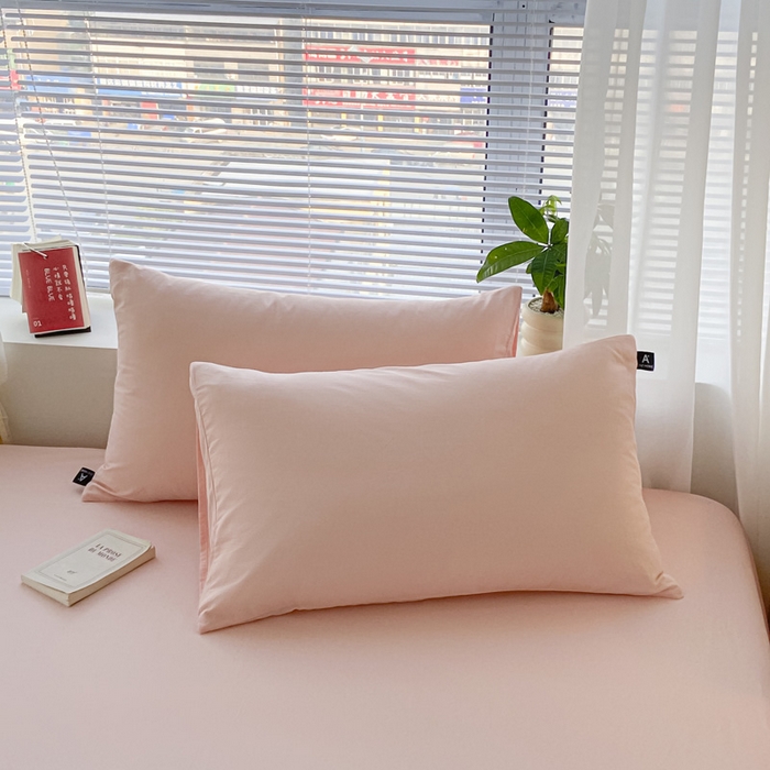 91家纺网 家纺一手货源 找家纺 涵宸家纺 2026新款全棉纯色单床笠-米兰 床笠-烟粉