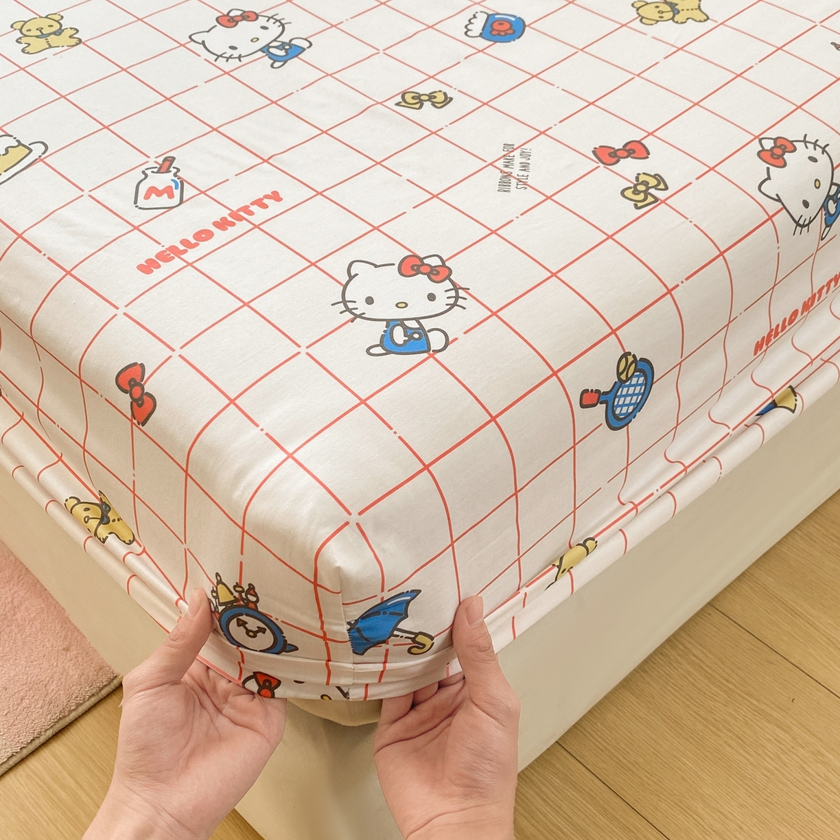 91家纺网 家纺一手货源 找家纺 （总）博雅 2026新款三丽鸥全棉小版印花床笠