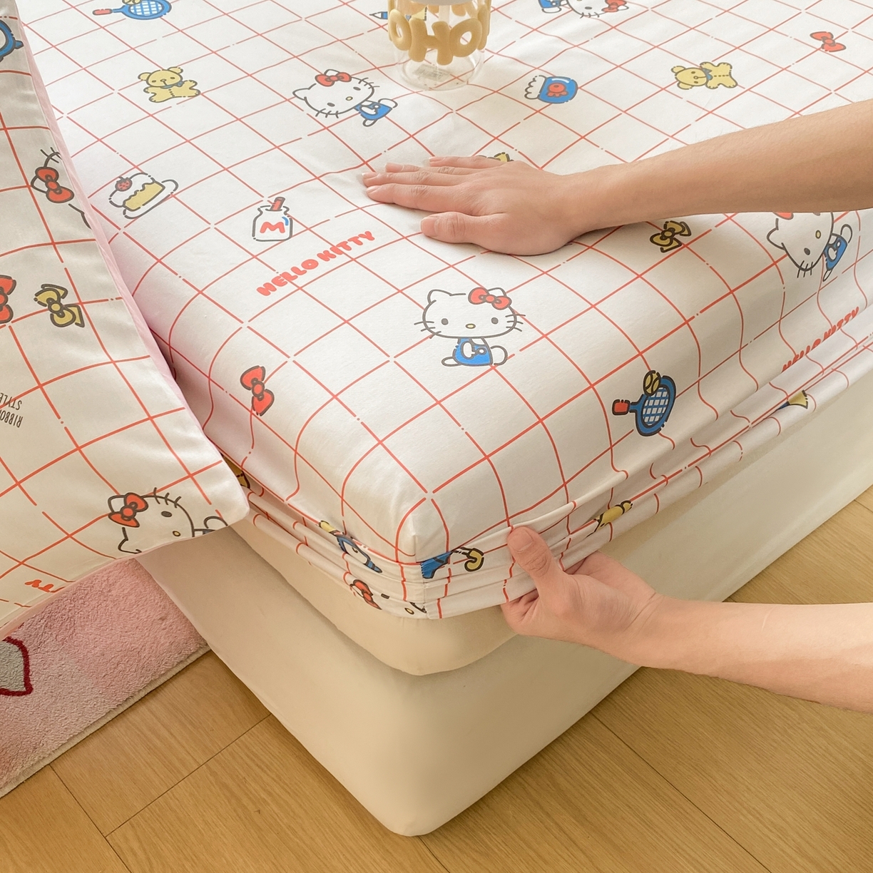 91家纺网 家纺一手货源 找家纺 （总）博雅 2026新款三丽鸥全棉小版印花床笠