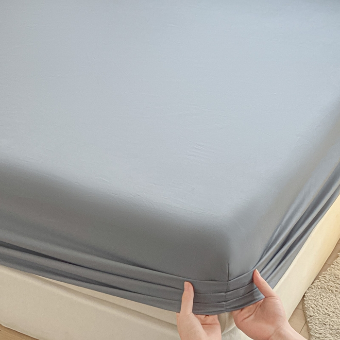 91家纺网 家纺一手货源 找家纺 涵宸家纺 2026新款全棉纯色单床笠-米兰 床笠-银灰