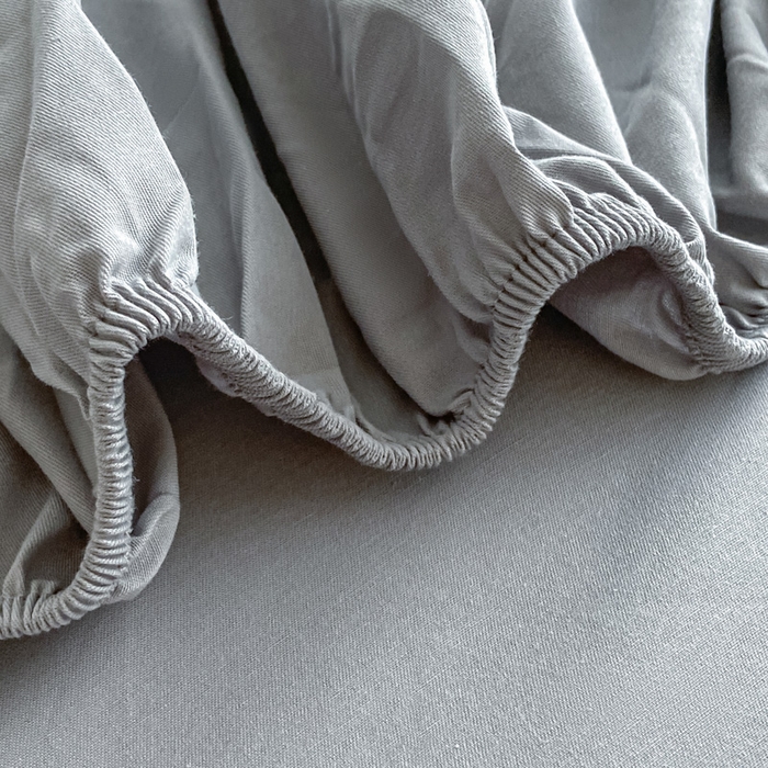 91家纺网 家纺一手货源 找家纺 涵宸家纺 2026新款全棉纯色单床笠-米兰 床笠-银灰