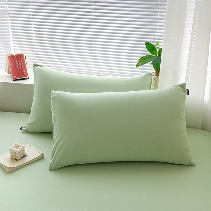 91家纺网 家纺一手货源 找家纺 涵宸家纺 2026新款全棉纯色单床笠-米兰 床笠-月光绿