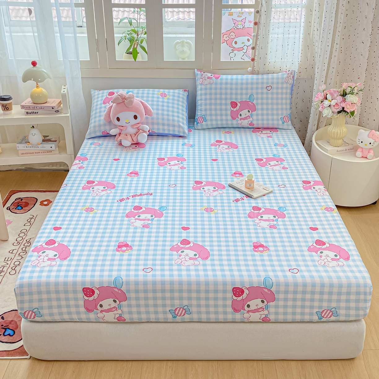 91家纺网 家纺一手货源 找家纺 （总）博雅 2026新款三丽鸥全棉小版印花床笠