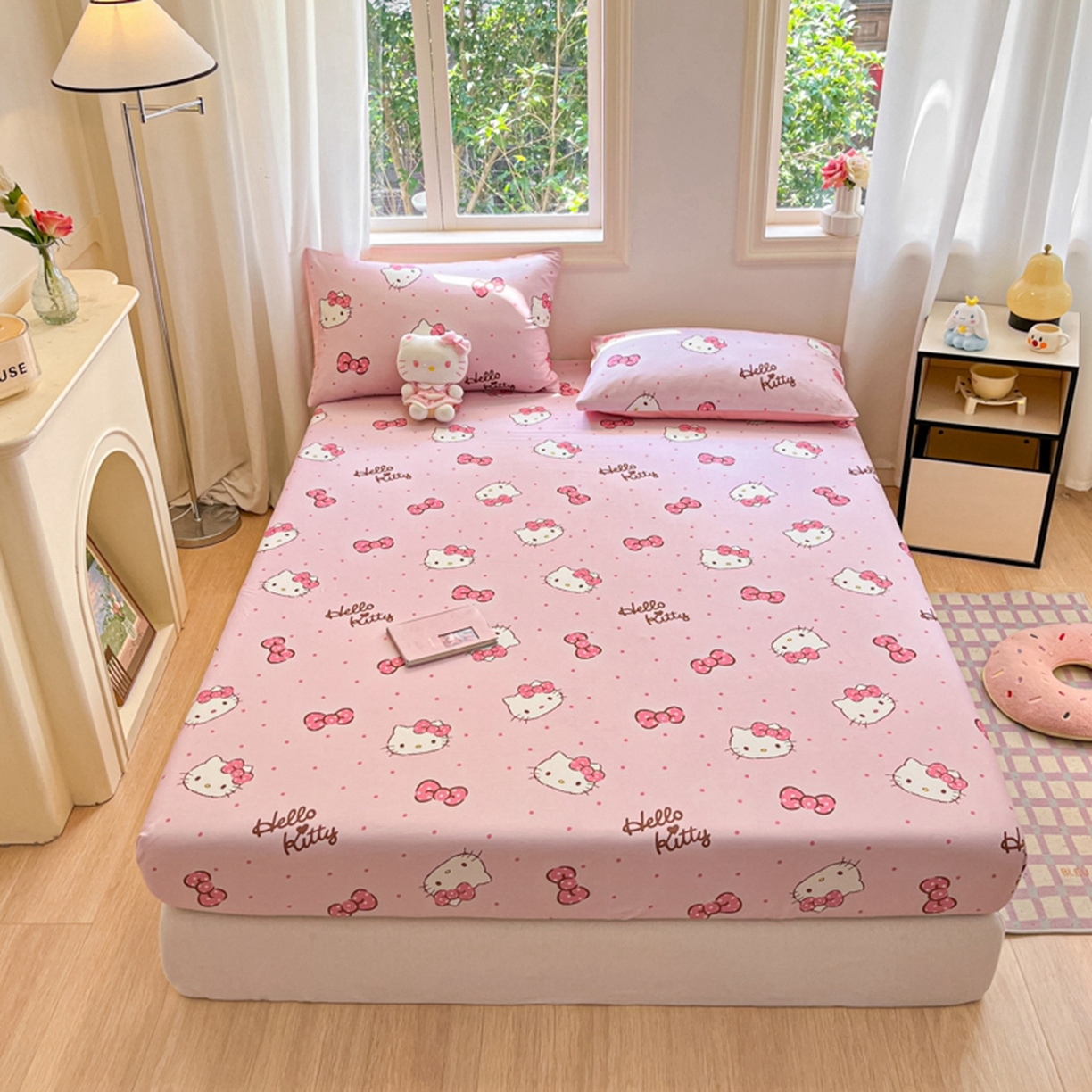 91家纺网 家纺一手货源 找家纺 （总）博雅 2026新款三丽鸥全棉小版印花床笠