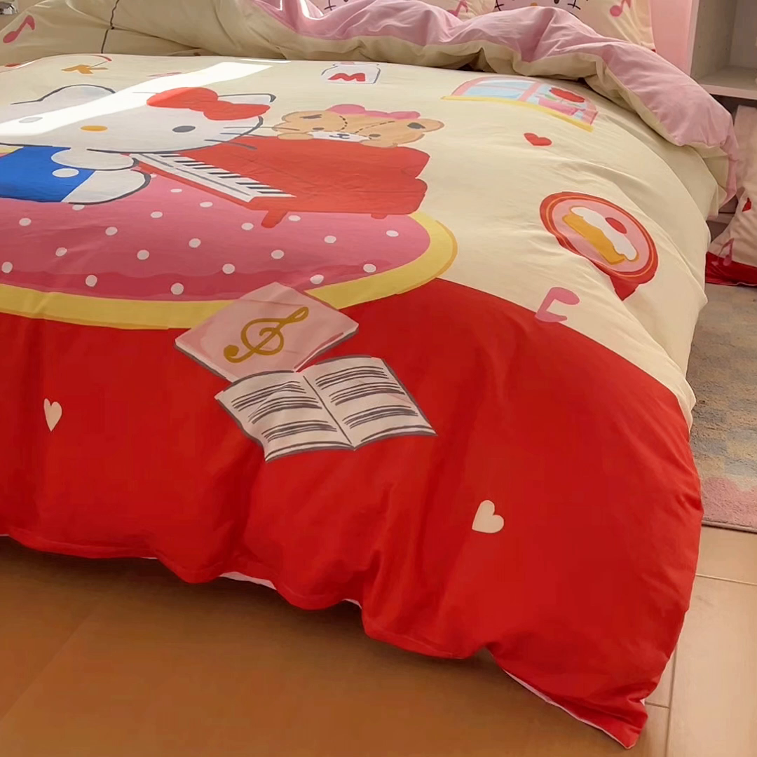 91家纺网 家纺一手货源 找家纺 （总）浩诚 2026新款专版三丽鸥hellokitty库洛米正版授权大版全棉纯棉四件套