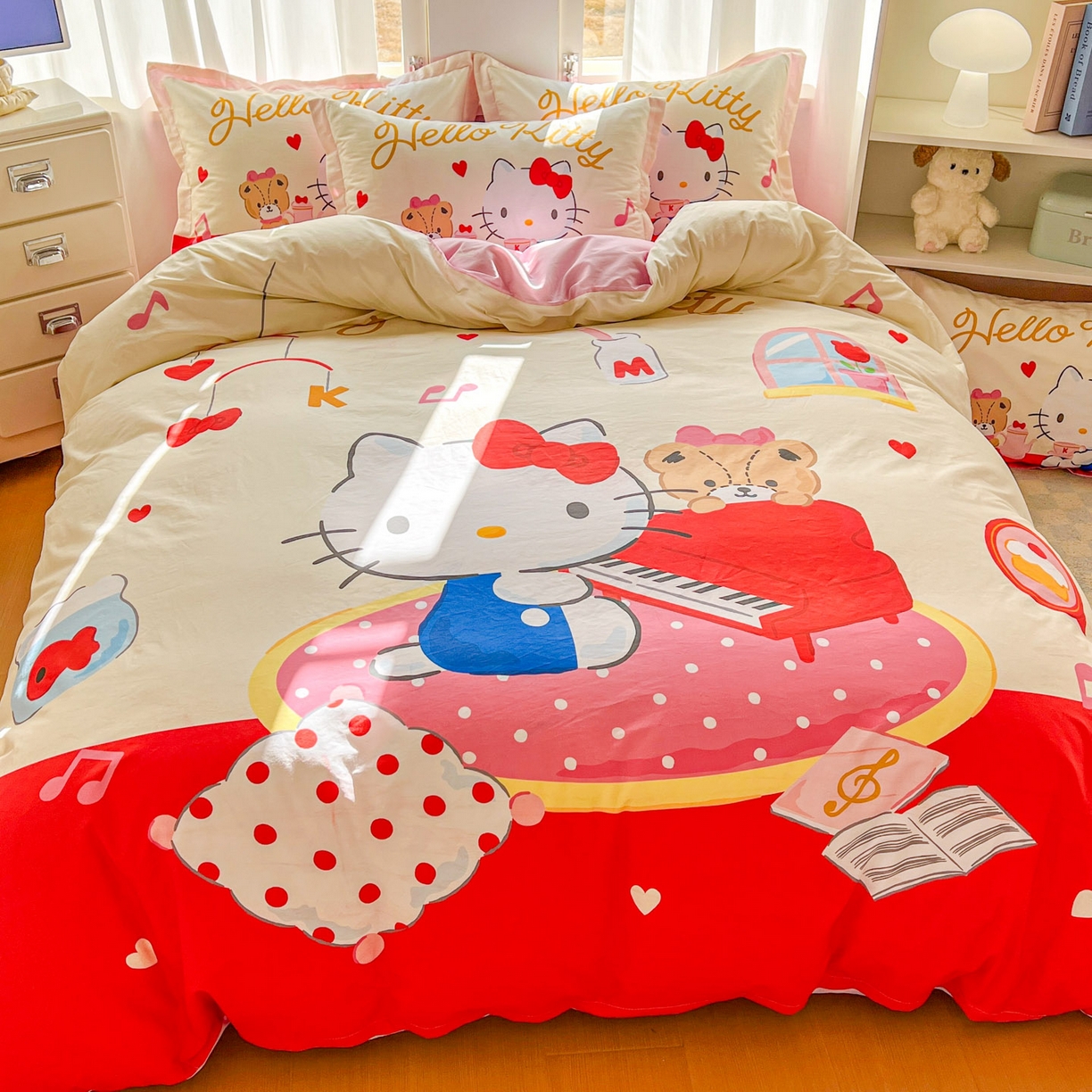 91家纺网 家纺一手货源 找家纺 （总）浩诚 2026新款专版三丽鸥hellokitty库洛米正版授权大版全棉纯棉四件套