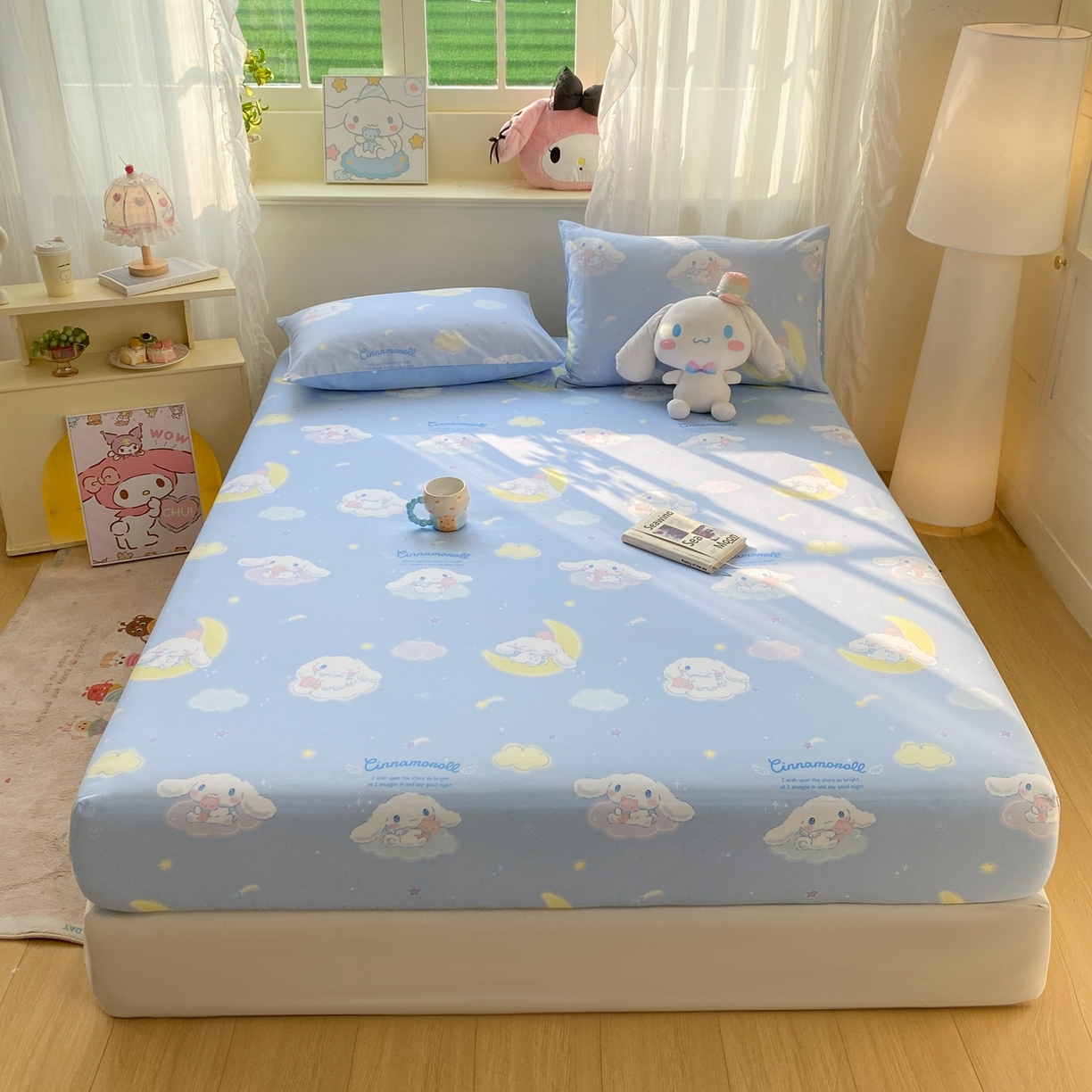 91家纺网 家纺一手货源 找家纺 （总）博雅 2026新款三丽鸥全棉小版印花床笠