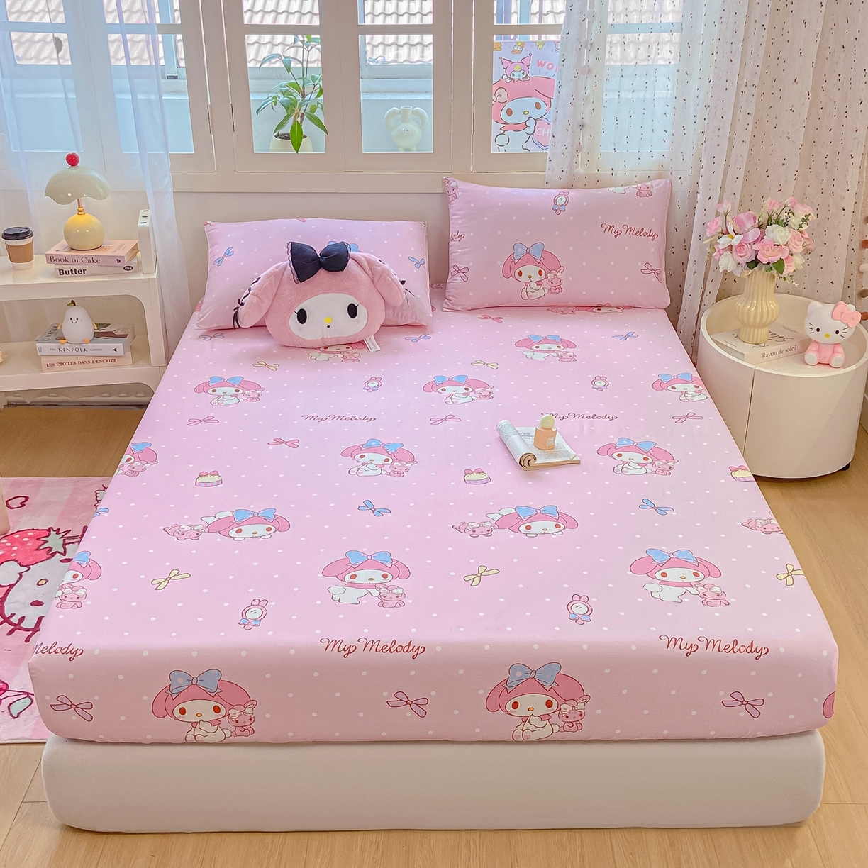 91家纺网 家纺一手货源 找家纺 （总）博雅 2026新款三丽鸥全棉小版印花床笠