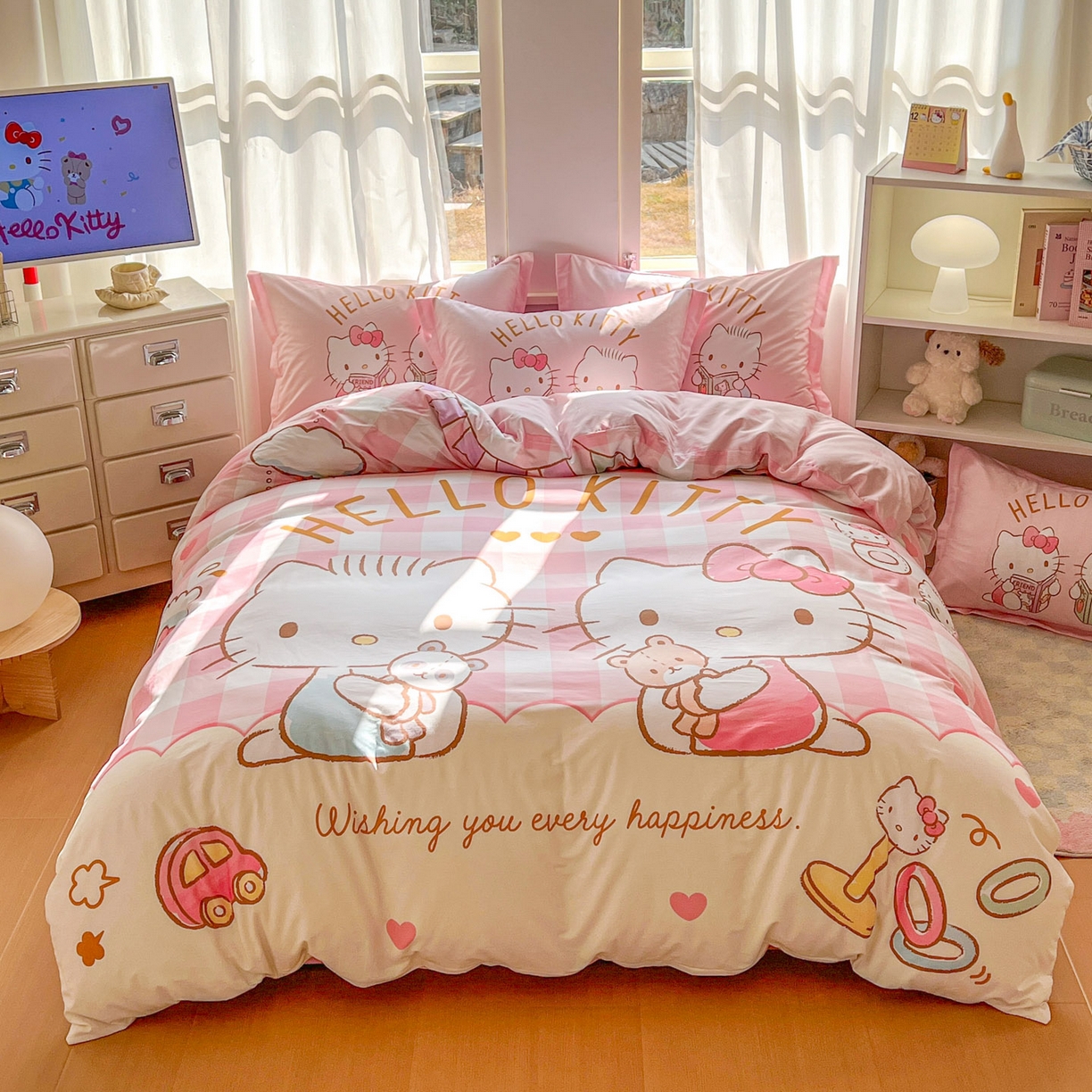 91家纺网 家纺一手货源 找家纺 （总）浩诚 2026新款专版三丽鸥hellokitty库洛米正版授权大版全棉纯棉四件套