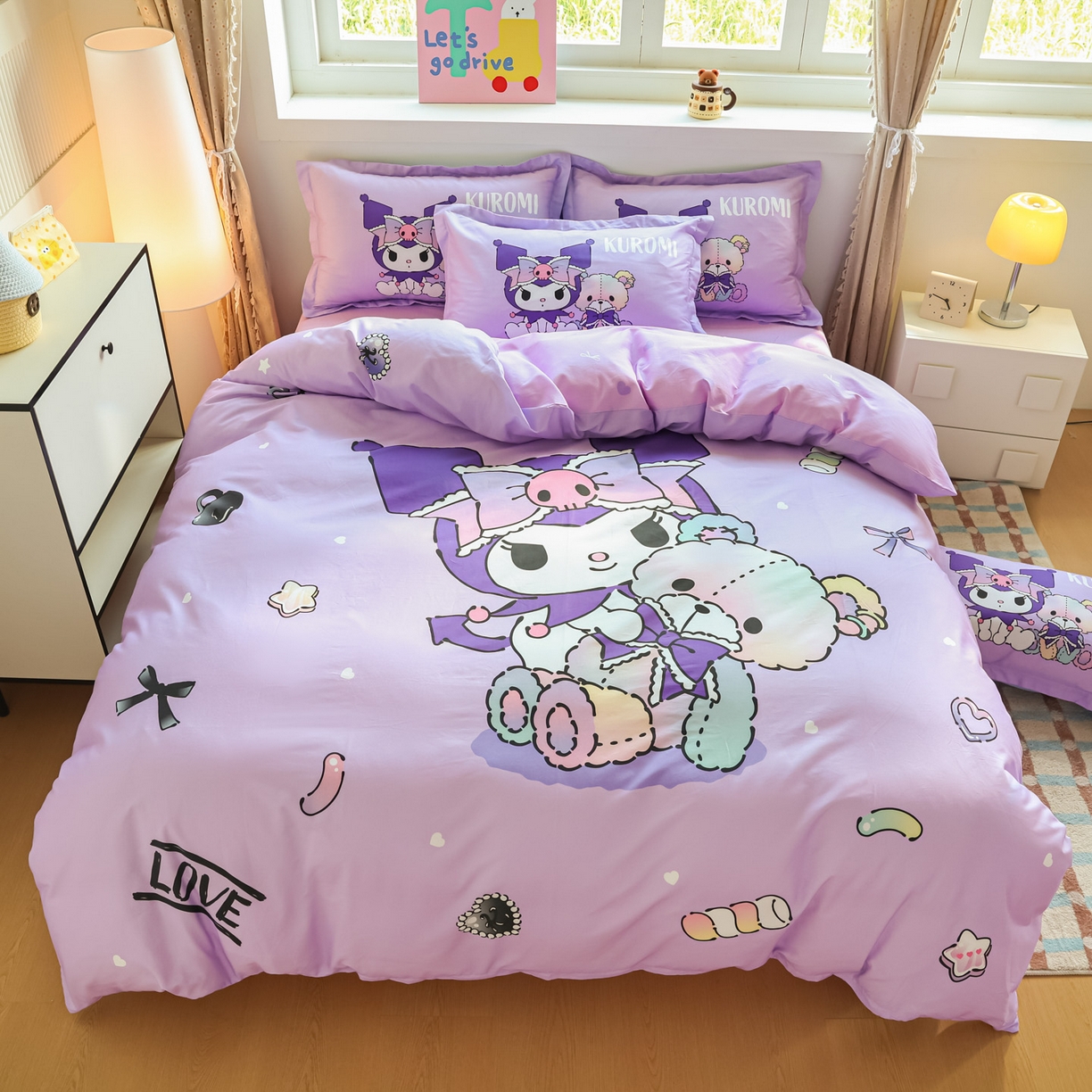 91家纺网 家纺一手货源 找家纺 （总）浩诚 2026新款专版三丽鸥hellokitty库洛米正版授权大版全棉纯棉四件套