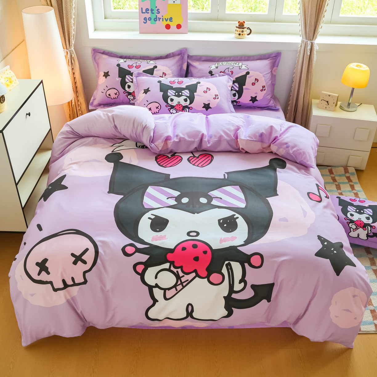 91家纺网 家纺一手货源 找家纺 （总）浩诚 2026新款专版三丽鸥hellokitty库洛米正版授权大版全棉纯棉四件套