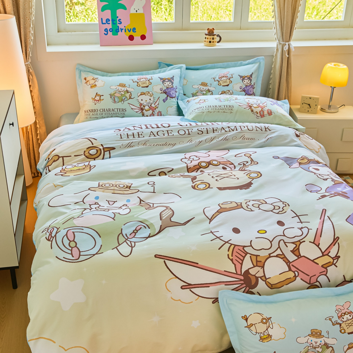 91家纺网 家纺一手货源 找家纺 浩诚 2026新款专版三丽鸥hellokitty库洛米正版授权大版全棉纯棉四件套 飞行员