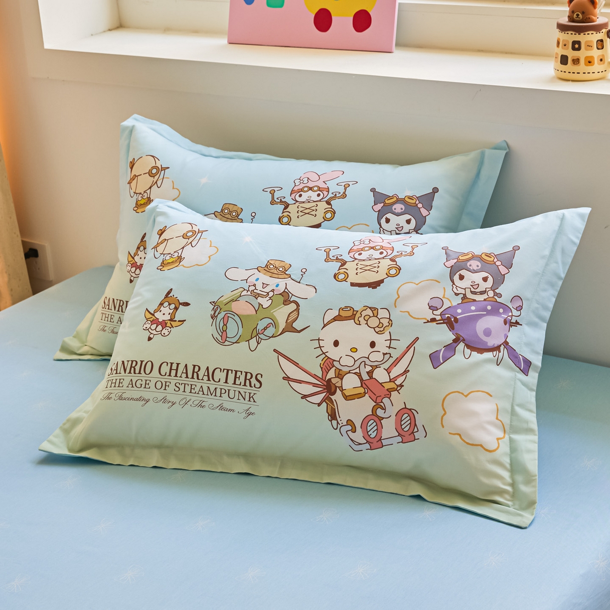 91家纺网 家纺一手货源 找家纺 浩诚 2026新款专版三丽鸥hellokitty库洛米正版授权大版全棉纯棉四件套 飞行员