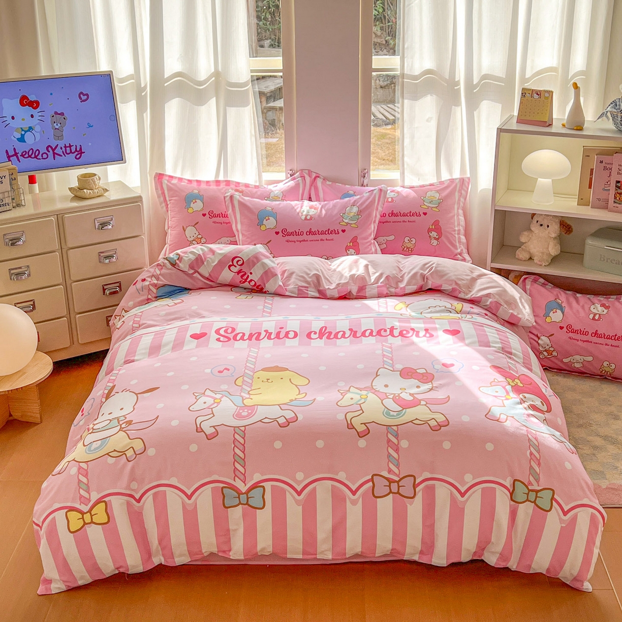 浩诚 2026新款专版三丽鸥hellokitty库洛米正版授权大版全棉纯棉四件套 三丽鸥家族