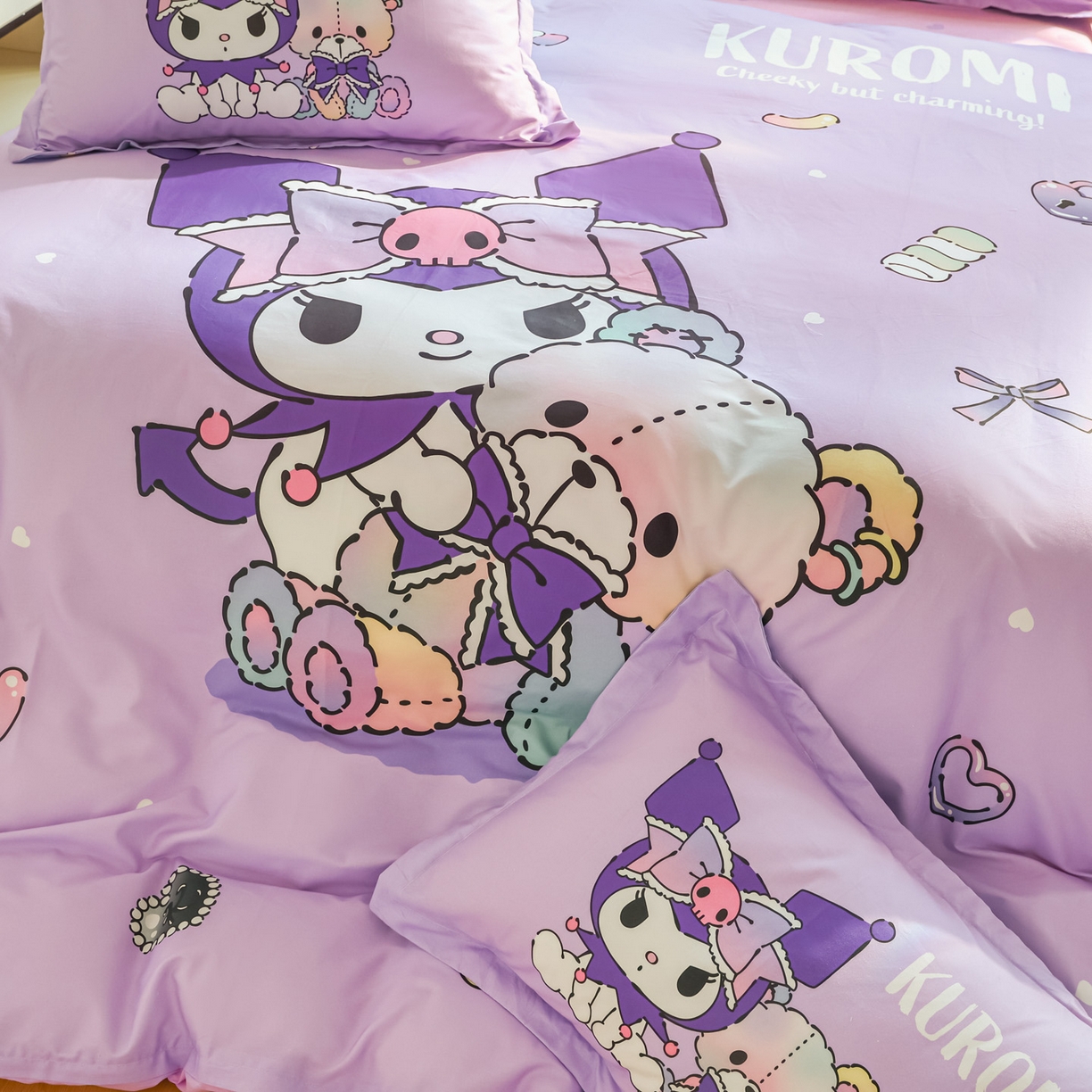 91家纺网 家纺一手货源 找家纺 浩诚 2026新款专版三丽鸥hellokitty库洛米正版授权大版全棉纯棉四件套 甜甜库洛米