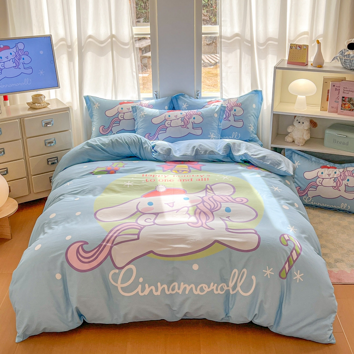 浩诚 2026新款专版三丽鸥hellokitty库洛米正版授权大版全棉纯棉四件套 旋转玉桂狗