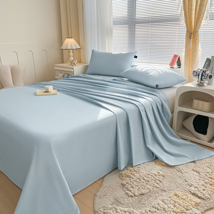 91家纺网 家纺一手货源 找家纺 涵宸家纺 2026新款全棉纯色单床单-米兰 床单-晨雾兰