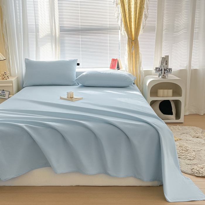 91家纺网 家纺一手货源 找家纺 涵宸家纺 2026新款全棉纯色单床单-米兰 床单-晨雾兰