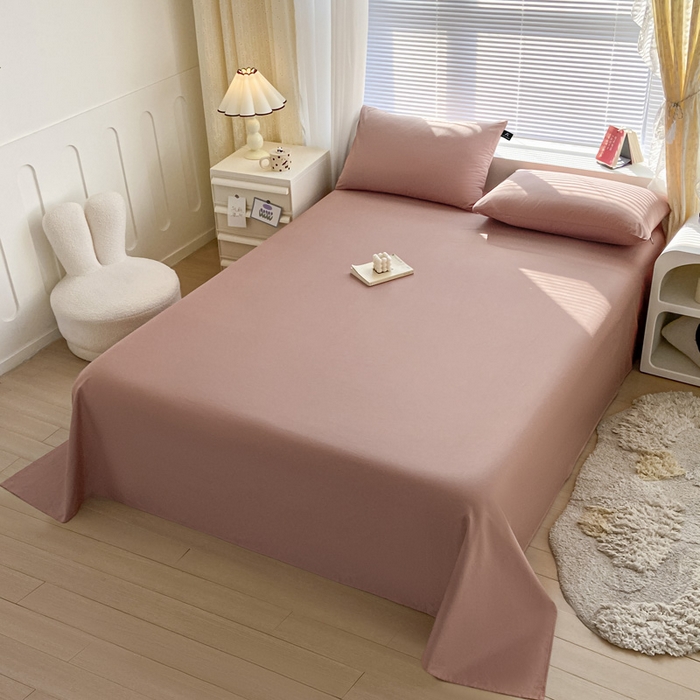 91家纺网 家纺一手货源 找家纺 涵宸家纺 2026新款全棉纯色单床单-米兰 床单-豆其