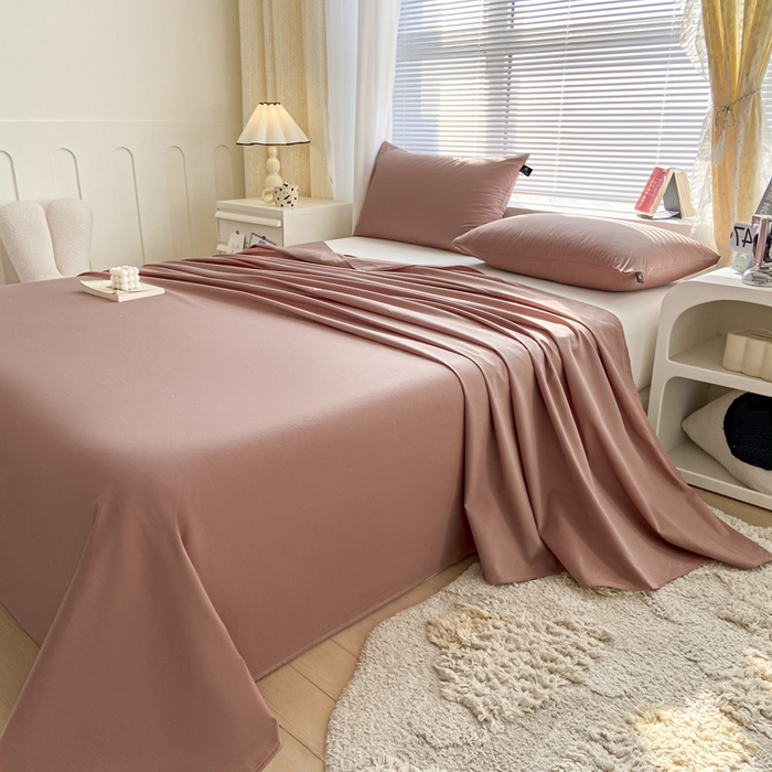 91家纺网 家纺一手货源 找家纺 涵宸家纺 2026新款全棉纯色单床单-米兰 床单-豆其