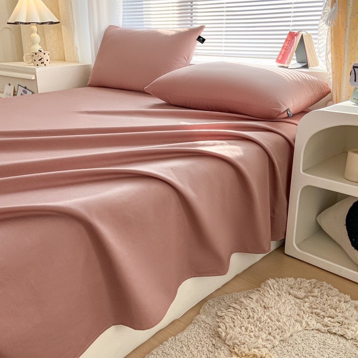 91家纺网 家纺一手货源 找家纺 涵宸家纺 2026新款全棉纯色单床单-米兰 床单-豆其