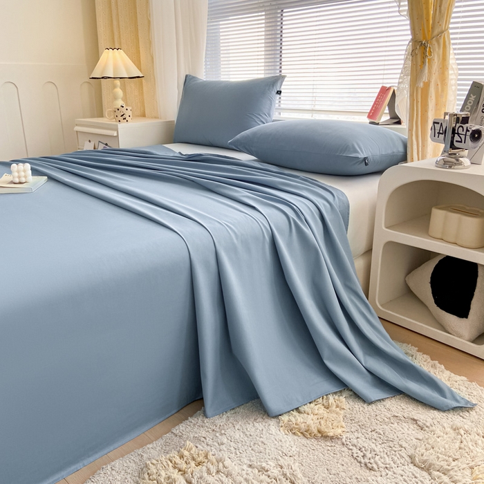 涵宸家纺 2026新款全棉纯色单床单-米兰 床单-湖兰
