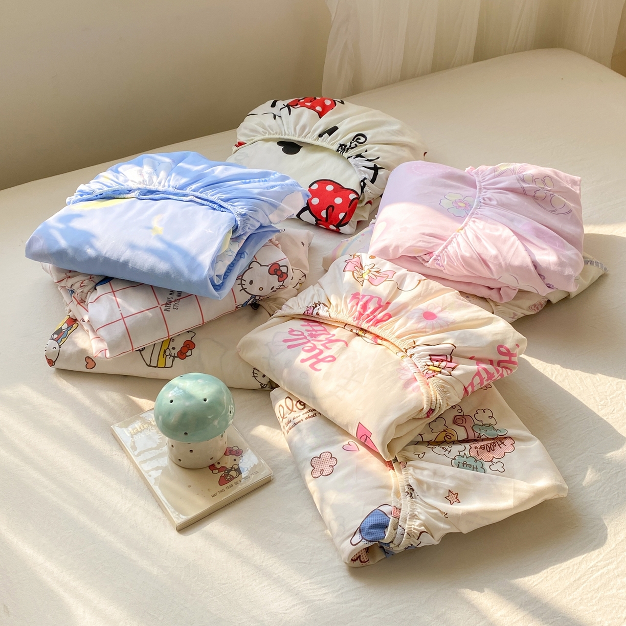 博雅 2026新款三丽鸥全棉小版印花床笠 组合