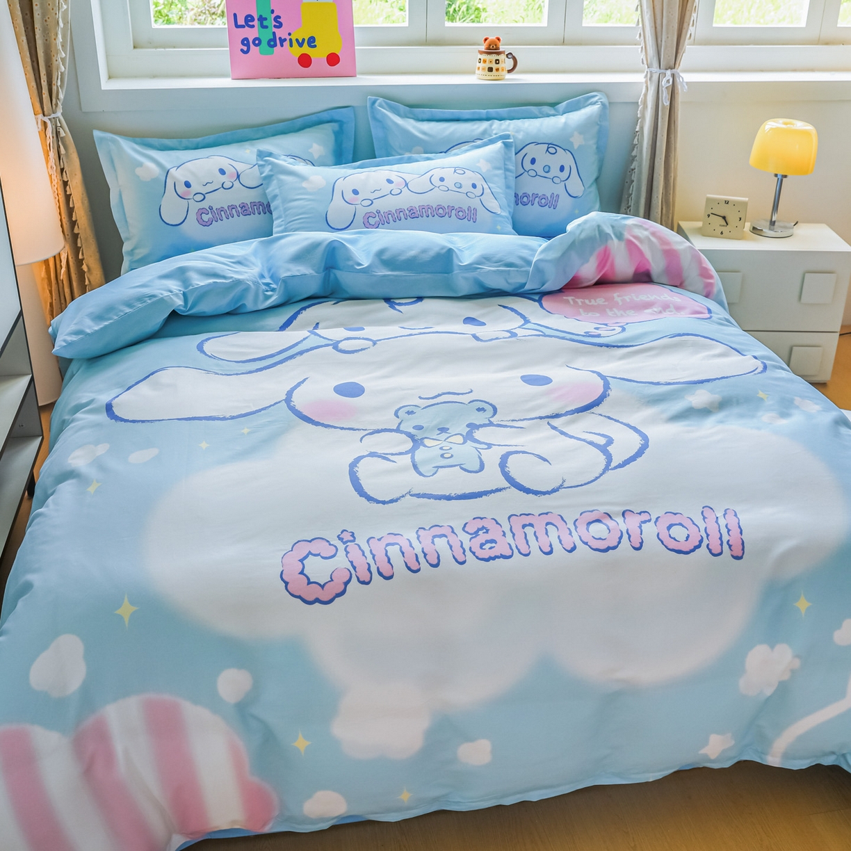 91家纺网 家纺一手货源 找家纺 浩诚 2026新款专版三丽鸥hellokitty库洛米正版授权大版全棉纯棉四件套 云朵天使