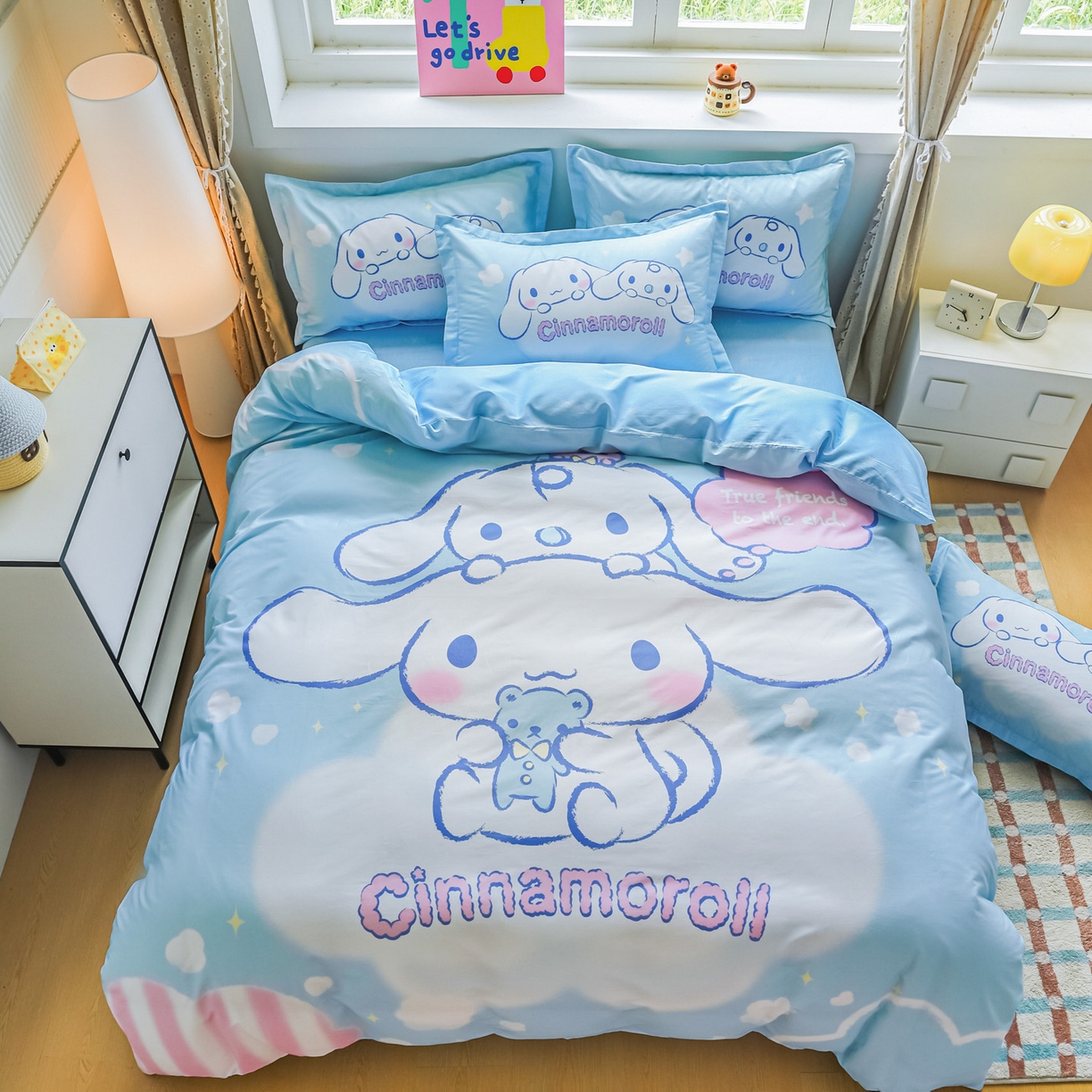 91家纺网 家纺一手货源 找家纺 浩诚 2026新款专版三丽鸥hellokitty库洛米正版授权大版全棉纯棉四件套 云朵天使