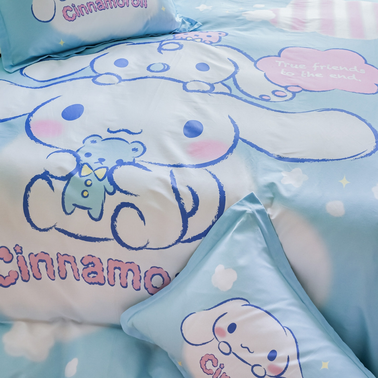 91家纺网 家纺一手货源 找家纺 浩诚 2026新款专版三丽鸥hellokitty库洛米正版授权大版全棉纯棉四件套 云朵天使