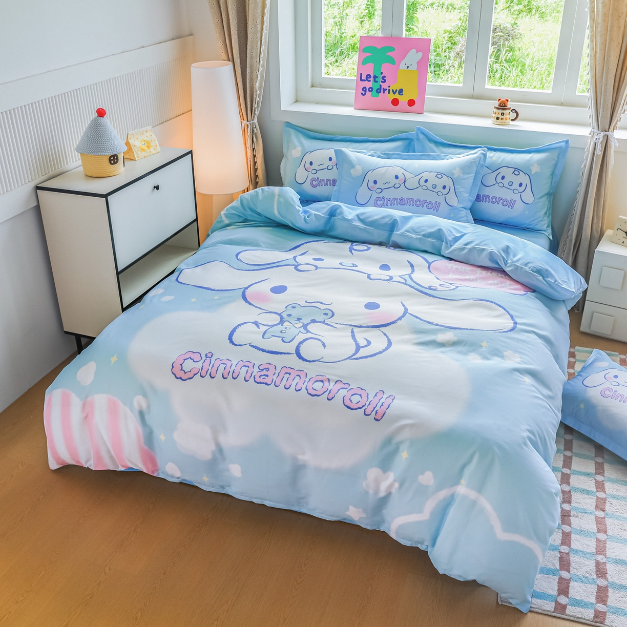 91家纺网 家纺一手货源 找家纺 浩诚 2026新款专版三丽鸥hellokitty库洛米正版授权大版全棉纯棉四件套 云朵天使