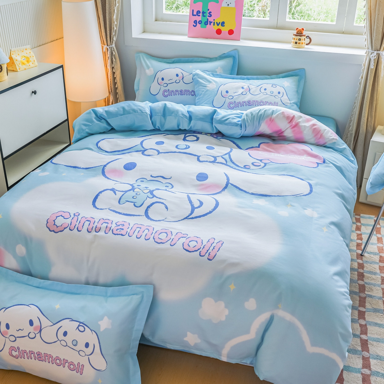 91家纺网 家纺一手货源 找家纺 浩诚 2026新款专版三丽鸥hellokitty库洛米正版授权大版全棉纯棉四件套 云朵天使