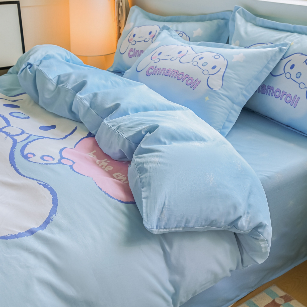 91家纺网 家纺一手货源 找家纺 浩诚 2026新款专版三丽鸥hellokitty库洛米正版授权大版全棉纯棉四件套 云朵天使